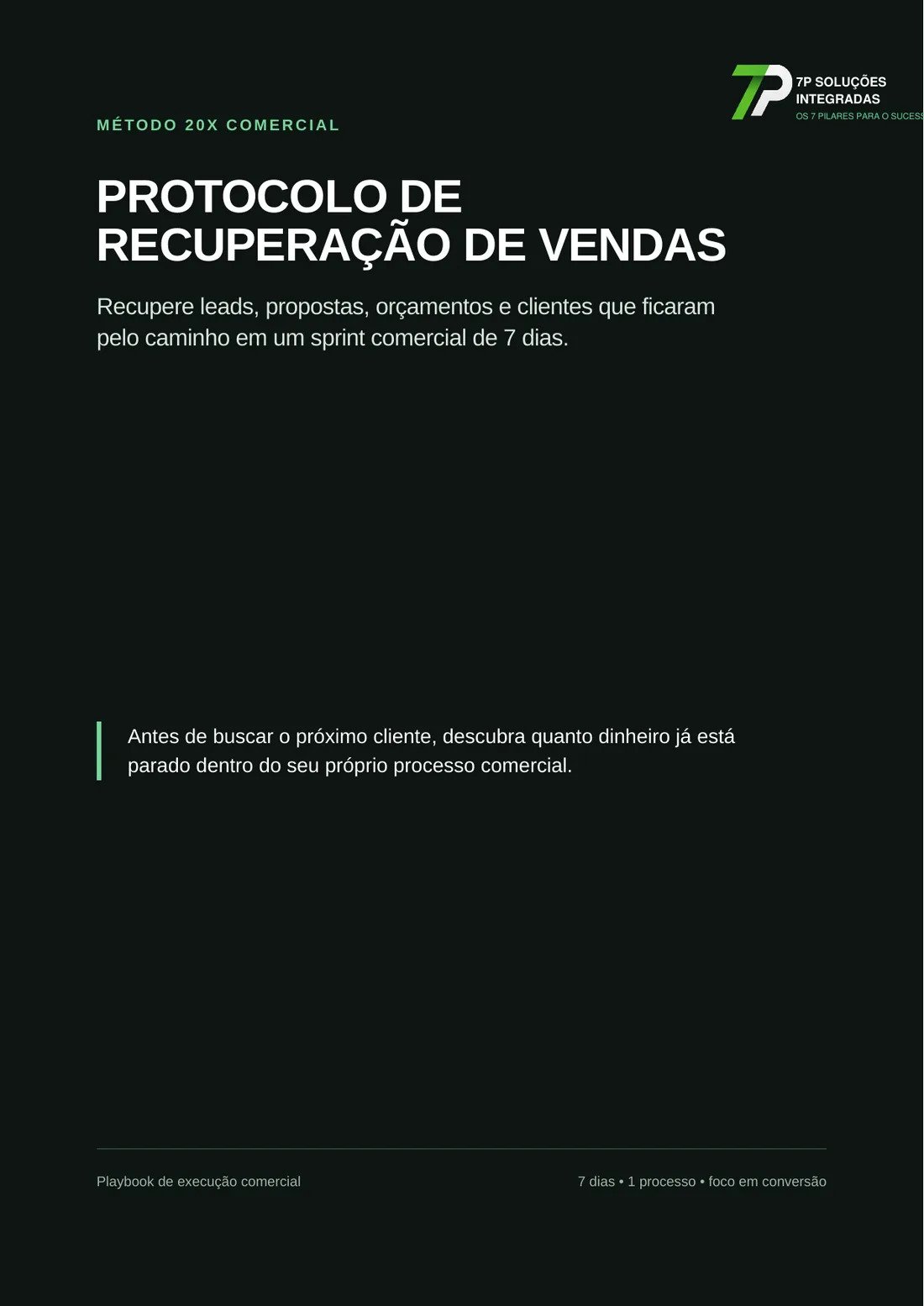 Capa Protocolo de Recuperação de Vendas