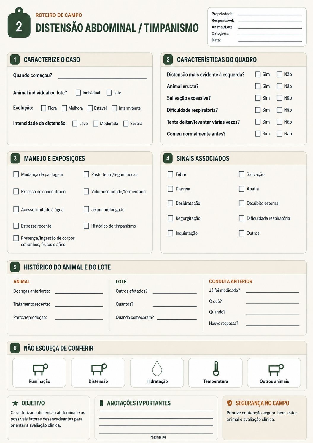 Roteiro de distensão abdominal e timpanismo